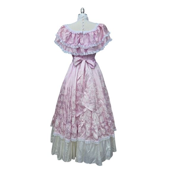 Gunne Sax Vintage 80s Purple Princess Dress Size S 9 Lace Southern Belle - Picture 8 of 12